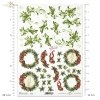Boże Narodzenie, ozdoby bożonarodzeniowe, jemioła, ostrokrzew, wianek, wieniec, wstążka, kokarda, kwiaty 3D, 3D efekt, Christmas, Christmas decorations, mistletoe, holly, garland, wreath, ribbon, bow, 3D flowers, 3D effect, Weihnachten